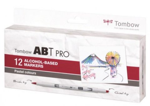 neuveden: Tombow Oboustranný lihový fix ABT PRO - Pastel colors 12 ks