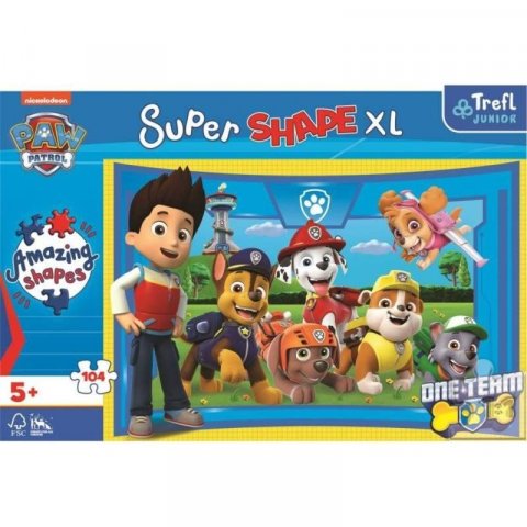 neuveden: Trefl Puzzle Super Shape XL Tlapková patrola: Štěněcí kamarádi 104 dílků