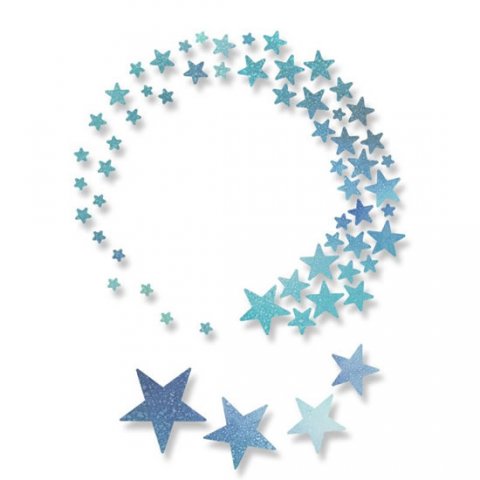 neuveden: SIZZIX Thinlits vyřezávací kovové šablony - hvězdy 5 ks