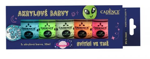 neuveden: Cadence Sada akrylových barev - svítící ve tmě 5x 30 ml