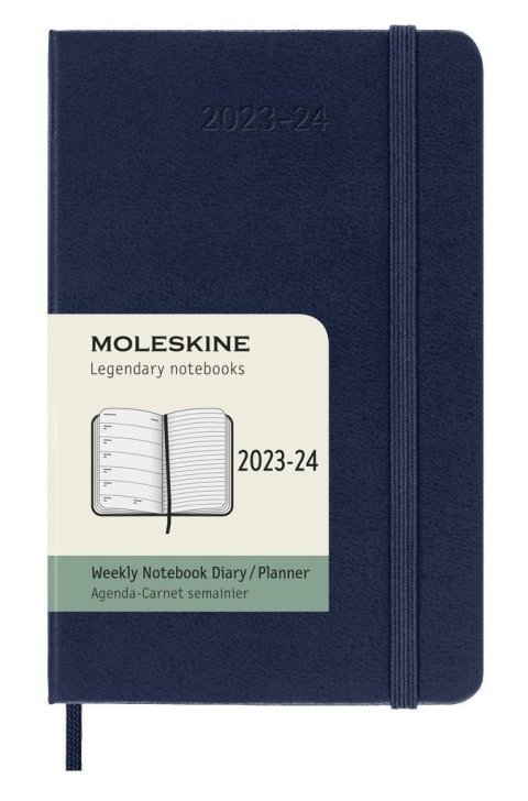 neuveden: Moleskine Zápisník plánovací 18 měsíční 2023-24 tvrdý modrý S
