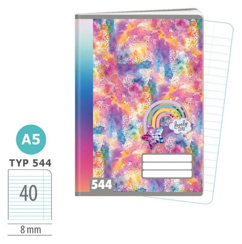 : Školní sešit A5, 40 listů, typ 544 Rainbow Ella