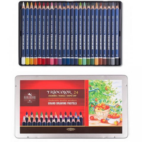 neuveden: Koh-i-noor pastelky TRIOCOLOR trojhranné silné souprava 24 ks v plechové kr neuveden: Koh-i-noor pastelky TRIOCOLOR trojhranné silné souprava 24 ks v plechové kr
