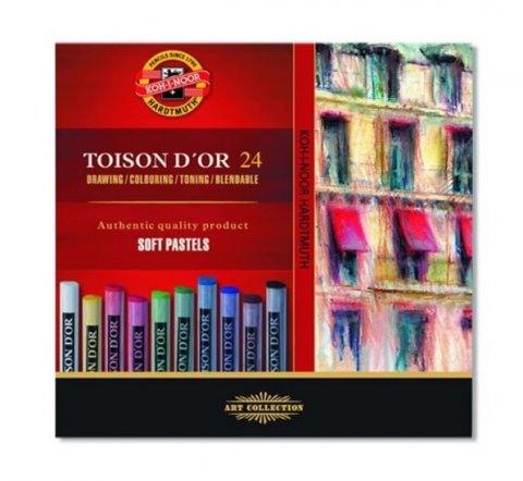 neuveden: Koh-i-noor křídy (pastely) prašné umělcké 10 mm Toison D´or souprava 24 ks neuveden: Koh-i-noor křídy (pastely) prašné umělcké 10 mm Toison D´or souprava 24 ks