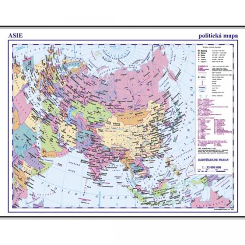neuveden: Asie - příruční politická mapa A3/1: 35 mil.