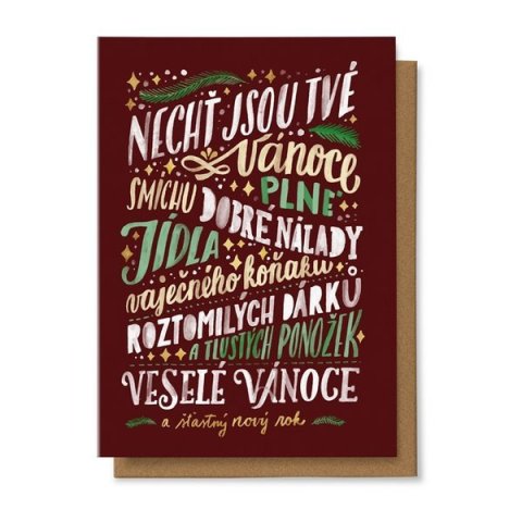 neuveden: Přání Nechť jsou Tvé Vánoce plné smíchu, dobré nálady, jídla, vaječného koň