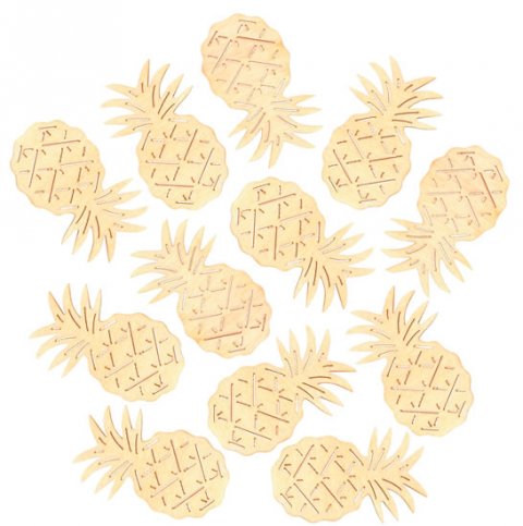 neuveden: Dřevěné ananasy 6cm - žluté 6ks