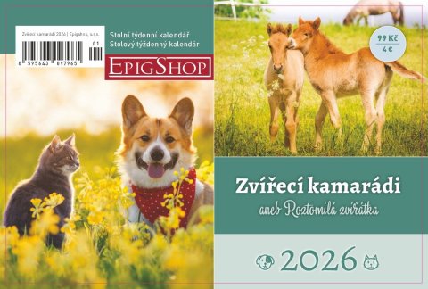 neuveden: Kalendář 2026 Zvířecí kamarádi aneb Roztomilá zvířátka - stolní, týdenní