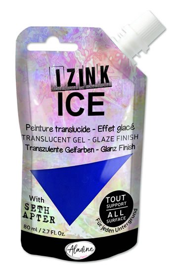 neuveden: Průsvitná gelová barva IZINK Ice - tmavě modrá 80 ml