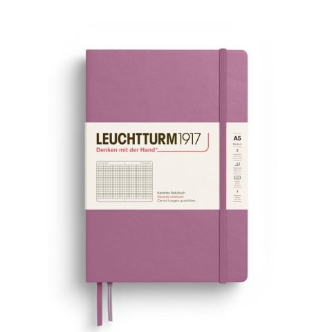 neuveden: Zápisník Dusty Rose Medium A5 čtverečkovaný