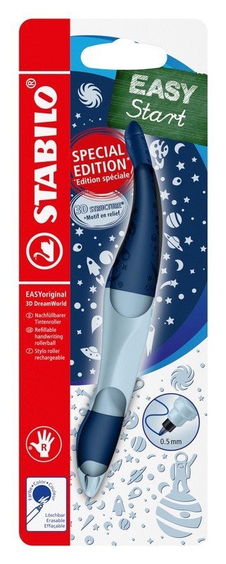 -: Ergonomický roller pro praváky STABILO EASYoriginal 3D DreamWorld, modrá - 