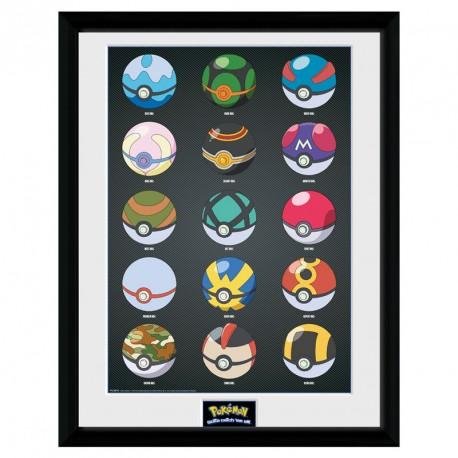 neuveden: Pokémon Zarámovaný plakát - Pokéballs