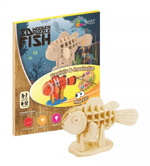neuveden: NiXiM Dřevěné 3D puzzle - Ryba