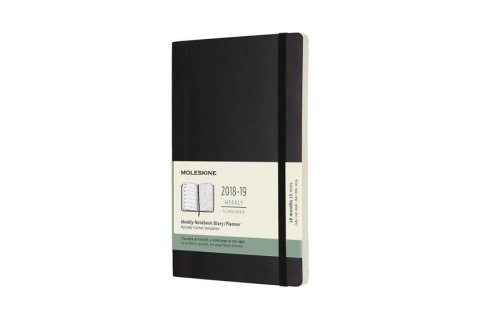 neuveden: Moleskine: Plánovací zápisník 2018-2019 měkký černý L