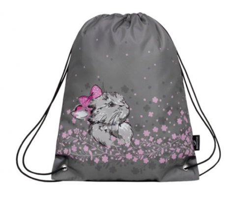 neuveden: Bagmaster Školní vak na přezůvky SHOES ALFA 20 B PINK/GRAY/BLACK