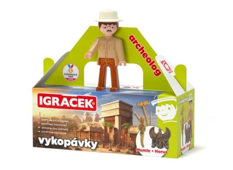 neuveden: Igráček Archeolog - figurka s egyptskými vykopávkami mumie a sošky boha Hor neuveden: Igráček Archeolog - figurka s egyptskými vykopávkami mumie a sošky boha Hor