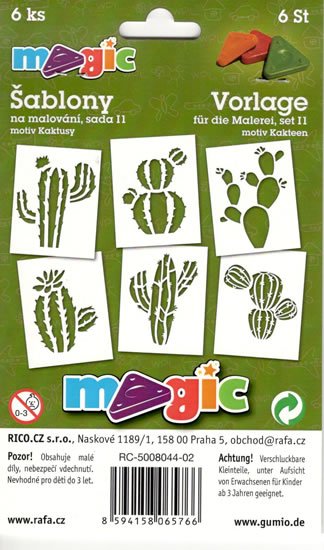 neuveden: MAGIC papírové šablony na malování KAKTUSY