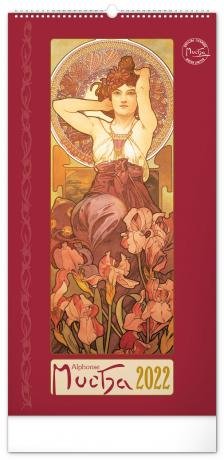 neuveden: Kalendář 2022 nástěnný: Alfons Mucha, 33 × 64 cm
