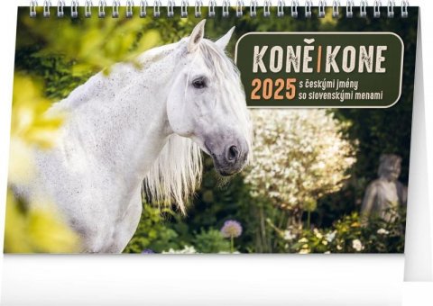 neuveden: Kalendář 2025 stolní: Koně - Kone CZ/SK, 23,1 × 14,5 cm