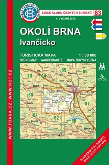 neuveden: KČT 83 Okolí Brna, Ivančicko / turistická mapa 1:50T