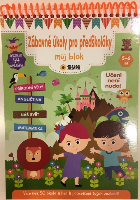 neuveden: Zábavné úkoly pro předškoláky 5-6 let - Můj blok plný úkolů a samolepek