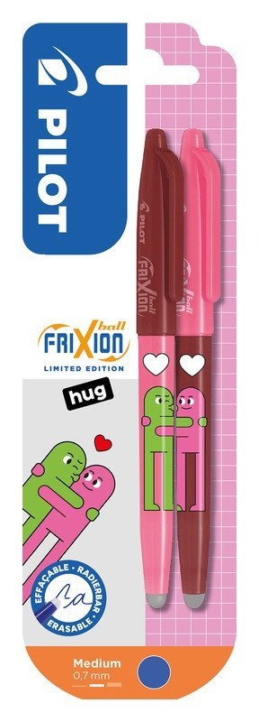 : Gumovací roller FriXion Ball 07, Friends Ltd., R., BL, 2ks, vínová/k. růžov