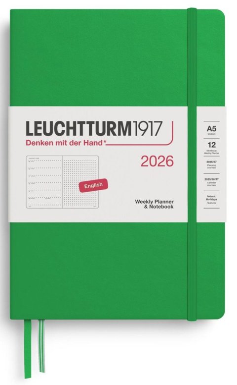 neuveden: Weekly Planner & Notebook 2026 Medium (A5) Spring Leaf - tečkovaný neuveden: Weekly Planner & Notebook 2026 Medium (A5) Spring Leaf - tečkovaný