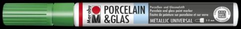 neuveden: Marabu Popisovač na sklo/porcelán 1-2 mm - metalický zelený
