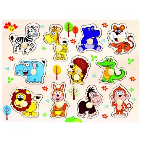 neuveden: Dřevěné puzzle safari