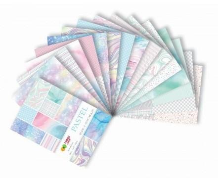neuveden: Blok se vzorovanými papíry A4 - Pastel 80 g
