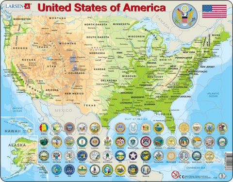neuveden: PUZZLE MAXI - Mapa USA - geografická/90 dílků neuveden: PUZZLE MAXI - Mapa USA - geografická/90 dílků
