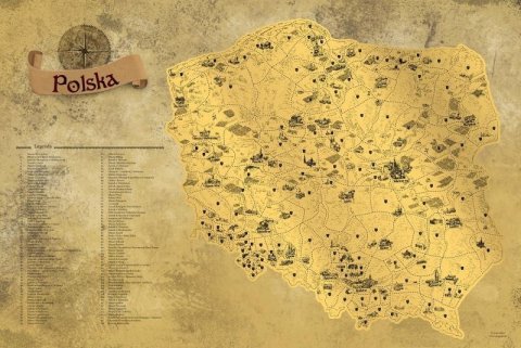 neuveden: Stírací mapa Polska Deluxe - zlatá