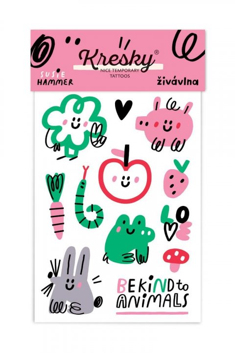 neuveden: Kresky dočasné tetování - Be kind to animals