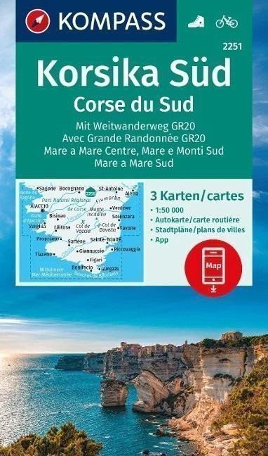 neuveden: Korsika jih - s dálkovou turistickou stezkou GR20 1:50 000 / sada 3 turisti
