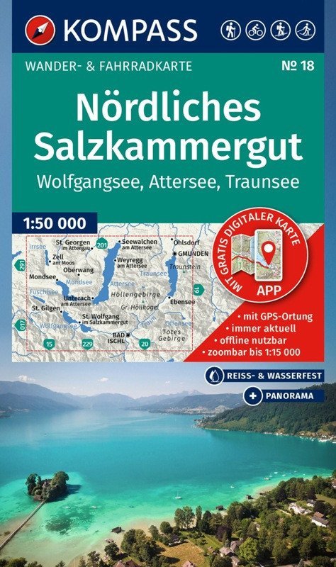 : Severní Salzkammergut 1:50 000 / turistická mapa KOMPASS 18