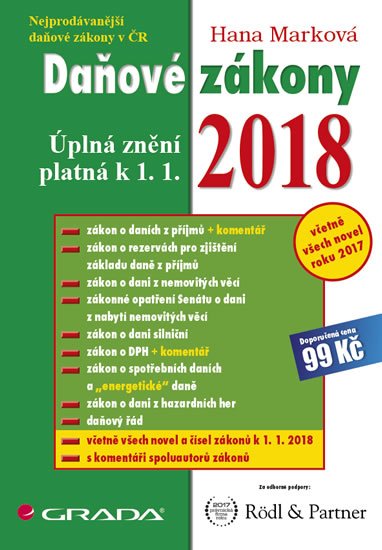 Marková Hana: Daňové zákony 2018 - Úplná znění k 1. 1. 2018 Marková Hana: Daňové zákony 2018 - Úplná znění k 1. 1. 2018