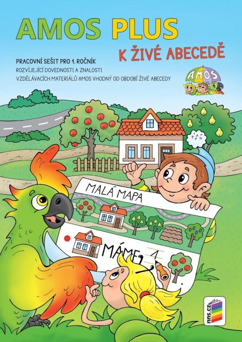 neuveden: AMOS PLUS K ŽIVÉ ABECEDĚ se samolepkami (barevný pracovní sešit)