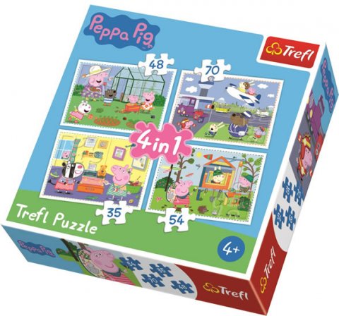 neuveden: Trefl Puzzle Peppa Pig 4v1 (35,48,54,70 dílků)