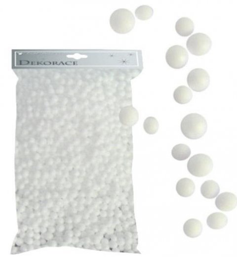 neuveden: Kuličky z polystyrenu 15g -  bílé 2 mm