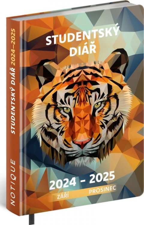 neuveden: Studentský diář Tygr (září 2024 - prosinec 2025), 9,8 × 14,5 cm