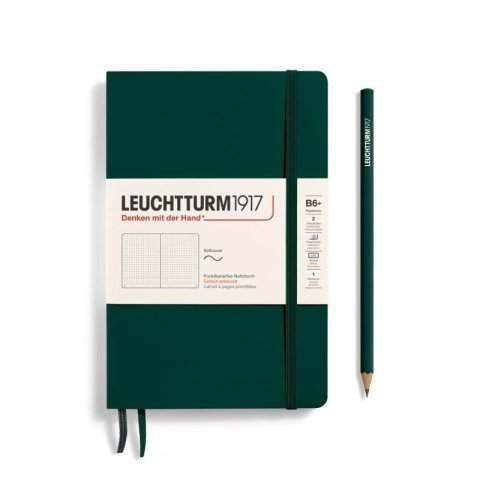 neuveden: Leuchtturm1917 Zápisník Forest Green Softcover B6+ tečkovaný
