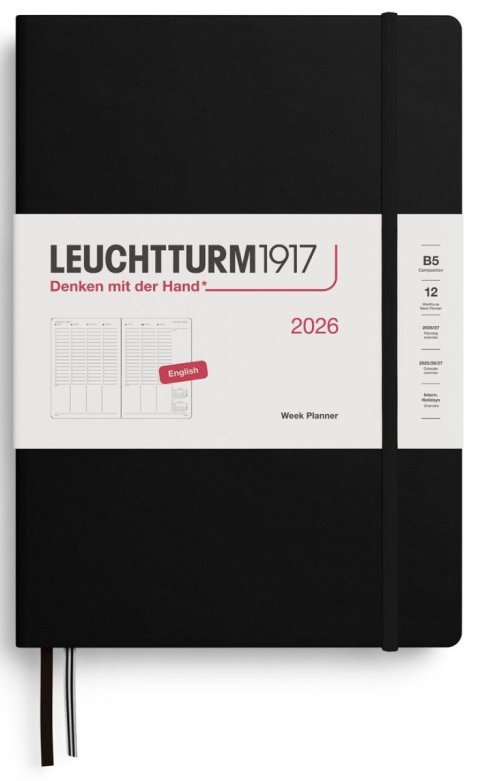 neuveden: Week Planner 2026 Composition (B5) Black