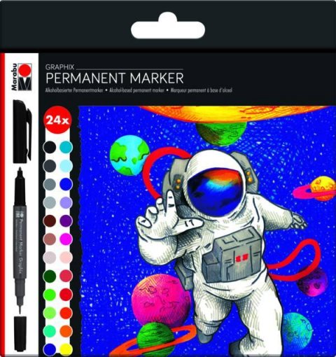 neuveden: Marabu Graphix oboustranný permanentní popisovač 24 ks