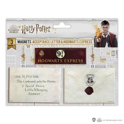 neuveden: Harry Potter Magnety - Dopis a nástupiště 9 a 3/4 / Sada 3 ks