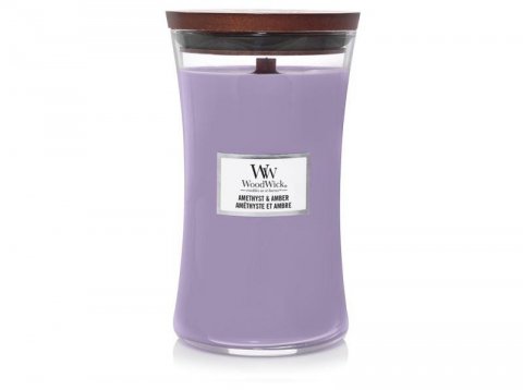 neuveden: WoodWick Amethyst & Amber svíčka váza 609g