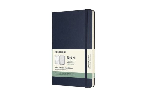 neuveden: Moleskine: Plánovací zápisník 2020-2021 tvrdý modrý L
