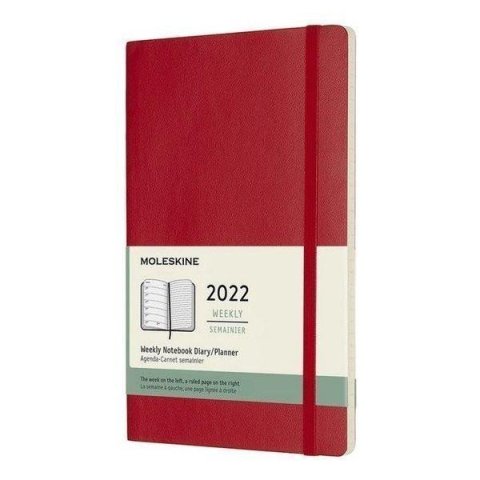 neuveden: Moleskine Plánovací zápisník 2022 červený L, měkký