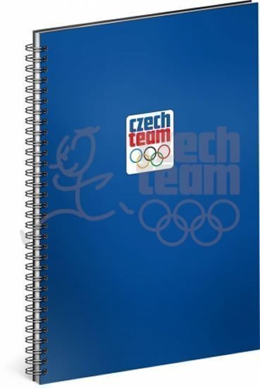 neuveden: Blok - Český olympijský tým, modrý, linkovaný, spirálový, A5