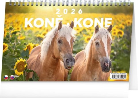 neuveden: Kalendář 2026 stolní: Koně - Kone, 23,1 x 14,5 cm