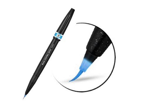 neuveden: Popisovač Pentel Artist Brush - světle modrý
